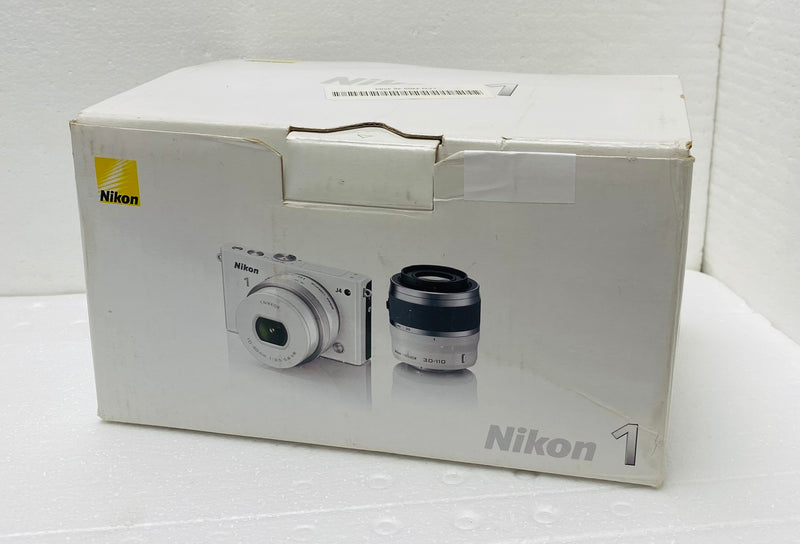 Nikon 1 J1 Mirrorless Digital Camera with 10-30mm VR Zoom Lens (White) Used
