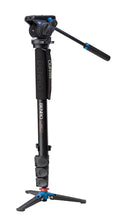 Benro A48TDS6 Monopod with 3-Leg Locking Base and S6 Head, 4 Leg Sections, Twist Lock Leg Release (Black)