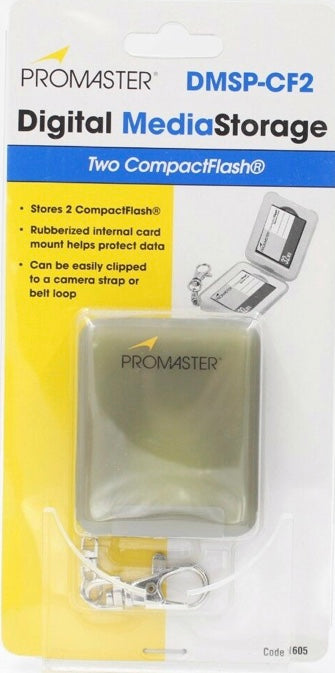 ProMaster DMSP-CF2 Hard Plastic Digital Media Storage Case Key chain Style holds 2 Compact Flash Cards