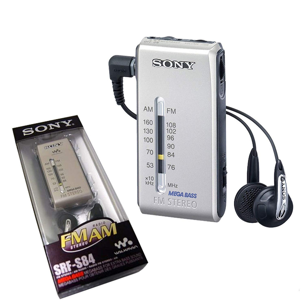 Sony SRF-S84 FM/AM Super Compact Radio Walkman with Sony MDR Fontopia  Ear-Bud (Silver)