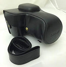 Camson Leather Case for Canon EOS 90D, 80D, 70D, 60D with Lens Attached (Black)