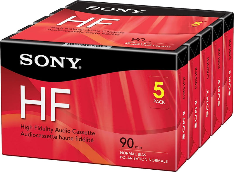Sony C-90HFL High Fidelity Normal Bias 90 Minute Audio Cassette 5-Pack