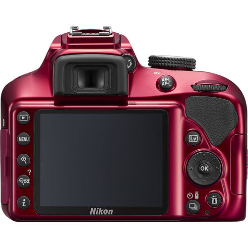 Nikon D3400 DSLR Camera with 18-55mm Lens - Red