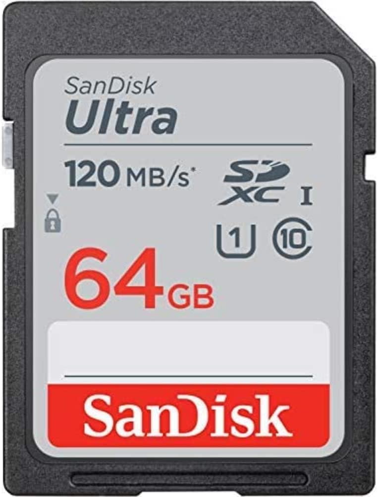 SanDisk 64GB Ultra SDXC UHS-I Memory Card - 120MB/s, C10, U1, Full HD, SD Card -