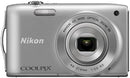 Nikon Coolpix S3300 Digital Camera - Silver