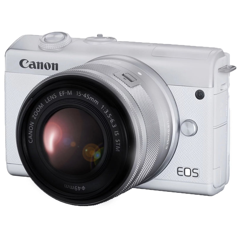 Canon EOS M200 Mirrorless Camera with 15-45mm Lens - White