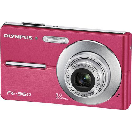 Olympus FE-360 8MP Digital Camera (Pink)-Camera Wholesalers