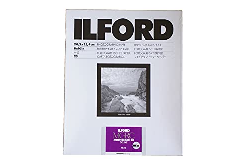 Ilford Multigrade V RC Deluxe Pearl Surface Black & White Photo Paper, 190gsm, 8x10", 25 Sheets