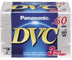 Panasonic AY-DVM60EJ3P Mini Digital Videocassette (60 Minute, 3 Pack)