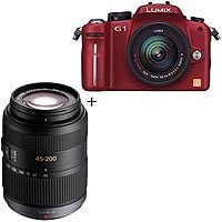 Panasonic DMC-G1K Lumix Digital Camera w/Lumix G Vario 14-45 mm (Red)-Camera Wholesalers