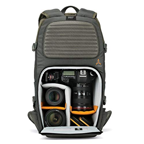 Lowepro LP37015-PWW, Flipside Trek BP 350 AW Backpack for Camera, Stores DSLR with Lens Attached, Extra Lenses, Tripod, 10 Inch Tablet Grey/Dark Green