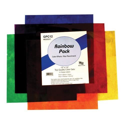 Smith-Victor Color Effects Rainbow Filter Pack with Six 12x12" Gel Filters.
