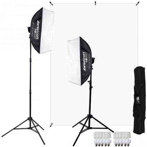 Westcott D5 2-Light Video Blogging Kit with X-Drop Stand & White Backdrop