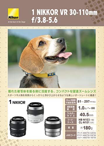 Nikon 1 NIKKOR VR 30-110mm f/3.8-5.6 Lens (White) Used