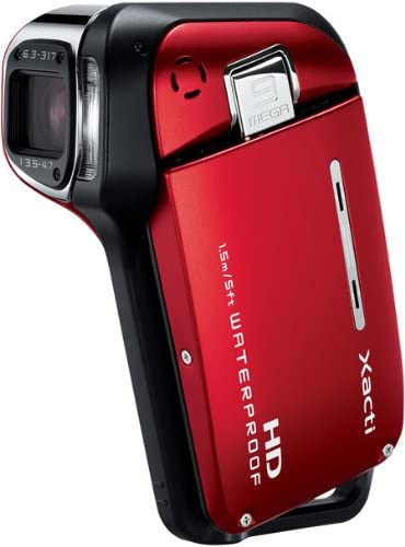 Sanyo Xacti VPC-CA9 GX High-Definition 720p Waterproof Camcorder, 9 MP, 5x Optical Zoom Dual Camera (Red)-Camera Wholesalers