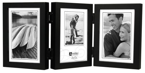 Malden International Designs Classic Concepts Vertical Black Wood Picture Frame, Holds Three 5 by 7-Inch Photos by Malden International Designs