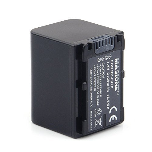 Masione NP-FV70 battery 7.4V 2100MAH, Replacement for SONY DCR-DVD, DCR-HC, DCR-SR, DCR-SX, HDR-CX, HDR-HC, HDR-SR, HDR-UX, HDR-XR Series Camcorder Battery