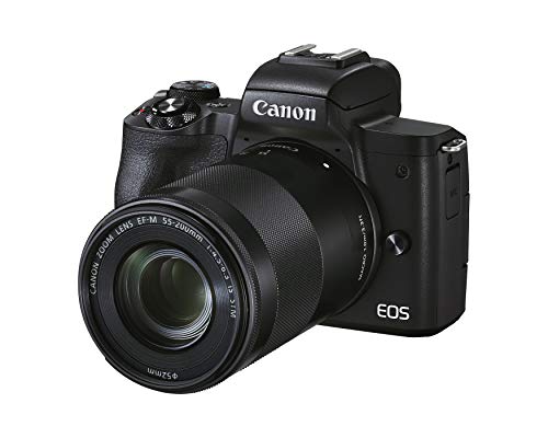 Canon EOS M50 Mark II Mirrorless Digital Camera with 15-45mm and 55-200mm Lenses (Black)