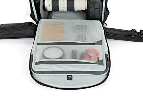 Lowepro ProTactic 450 AW II Black Pro Modular Backpack with All Weather Cover for Laptop Up to 15 Inch, Tablet, Canon/Sony Alpha/Nikon DSLR, Mirrorless CSC and DJI Mavic Drones LP37177-PWW, Black