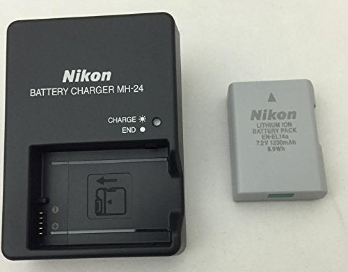 Nikon set of EN-EL14A battery with MH-24 Charger - White box