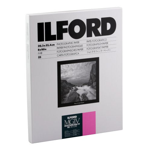 Ilford Multigrade IV RC Deluxe Resin Coated VC Variable Contrast - Black and White Enlarging Paper, 8x10 Inches, 25 Sheets, Glossy Surface (116 8190)-Camera Wholesalers