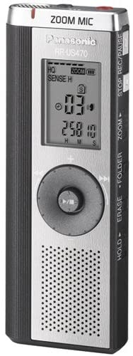 Panasonic RR-US470 Voice Recorder, Thin Style, PC Software 134 Hour Rec, Gray-Camera Wholesalers