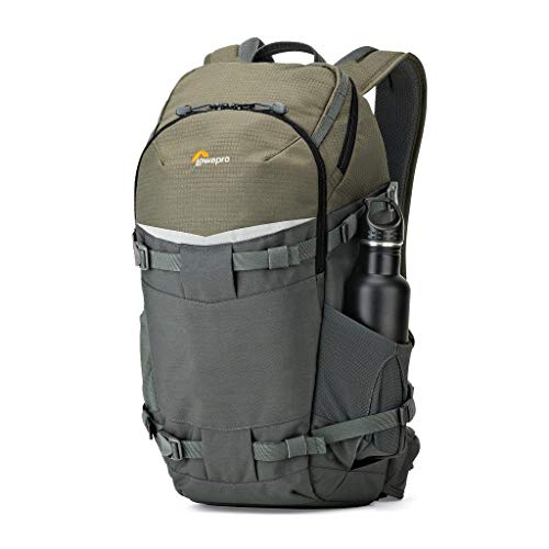 Lowepro LP37015-PWW, Flipside Trek BP 350 AW Backpack for Camera, Stores DSLR with Lens Attached, Extra Lenses, Tripod, 10 Inch Tablet Grey/Dark Green
