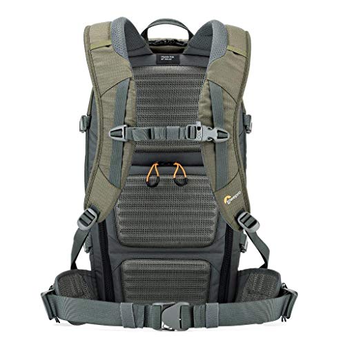 Lowepro LP37015-PWW, Flipside Trek BP 350 AW Backpack for Camera, Stores DSLR with Lens Attached, Extra Lenses, Tripod, 10 Inch Tablet Grey/Dark Green