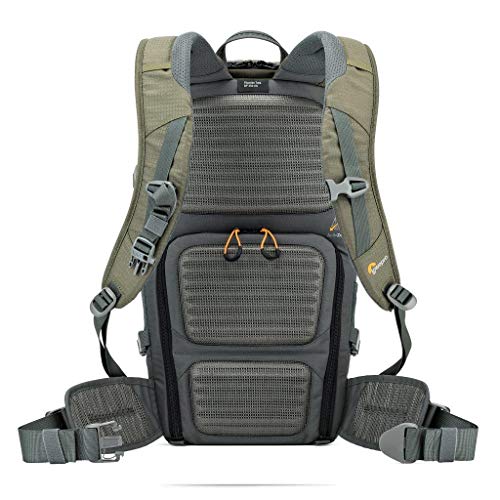 Lowepro LP37015-PWW, Flipside Trek BP 350 AW Backpack for Camera, Stores DSLR with Lens Attached, Extra Lenses, Tripod, 10 Inch Tablet Grey/Dark Green