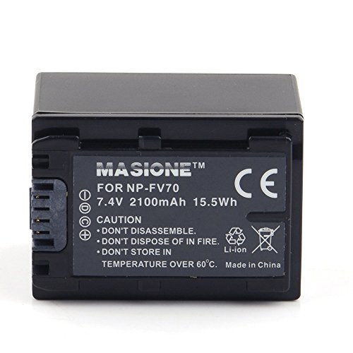 Masione NP-FV70 battery 7.4V 2100MAH, Replacement for SONY DCR-DVD, DCR-HC, DCR-SR, DCR-SX, HDR-CX, HDR-HC, HDR-SR, HDR-UX, HDR-XR Series Camcorder Battery