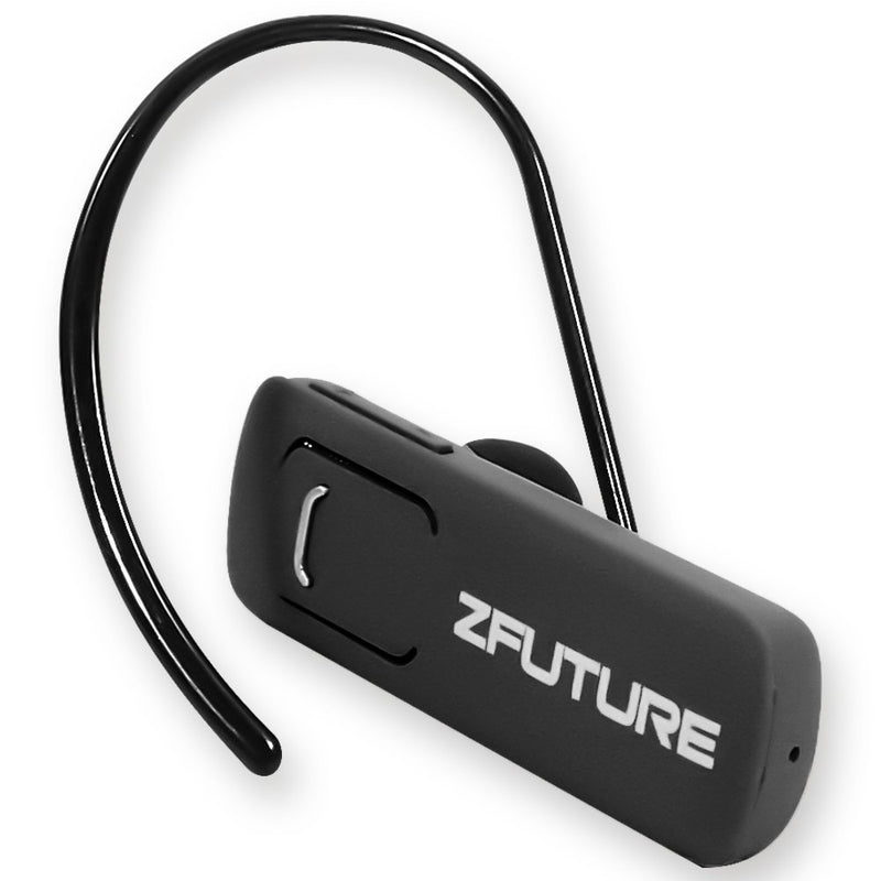 ZFUTURE Over-the-Ear Mini Bluetooth Headset with Swivel Hook and Volume Controls, Black