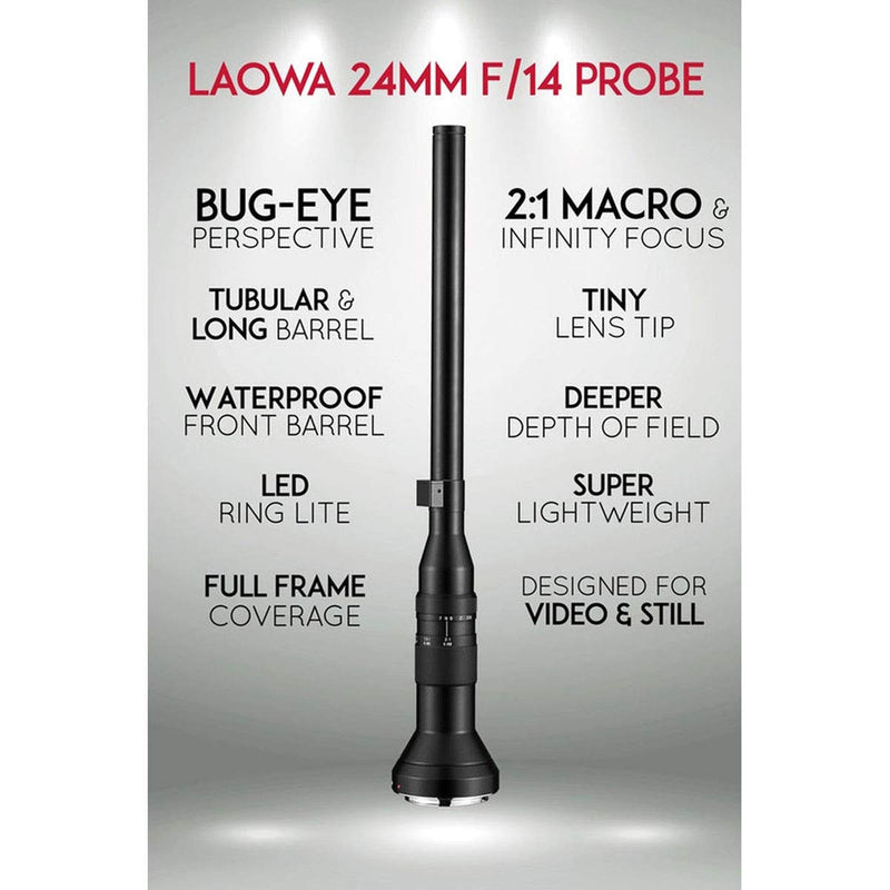 Venus Optics Laowa 24mm f/14 2X Macro Probe Full Frame Lens for Nikon F Mount Camera