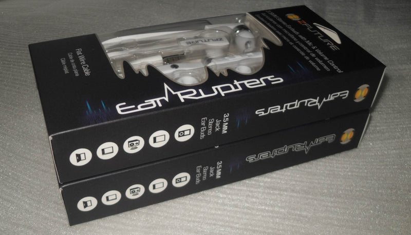 ZFUTURE Ear-Rupters, Flat Wire-tagle Free, Ear Buds, with Mic, Volume Control, Music Control, 3 Sets of Ear Gels