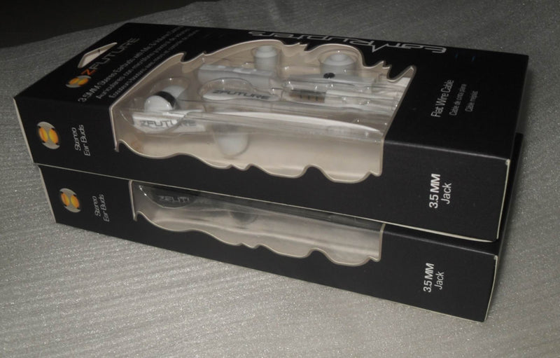 ZFUTURE Ear-Rupters, Flat Wire-tagle Free, Ear Buds, with Mic, Volume Control, Music Control, 3 Sets of Ear Gels