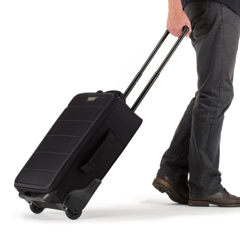 Lowepro PhotoStream Roller 150 - Rolling Travel Bag for Photographers- Carry On Compatible. 8.2 lbs. Black.