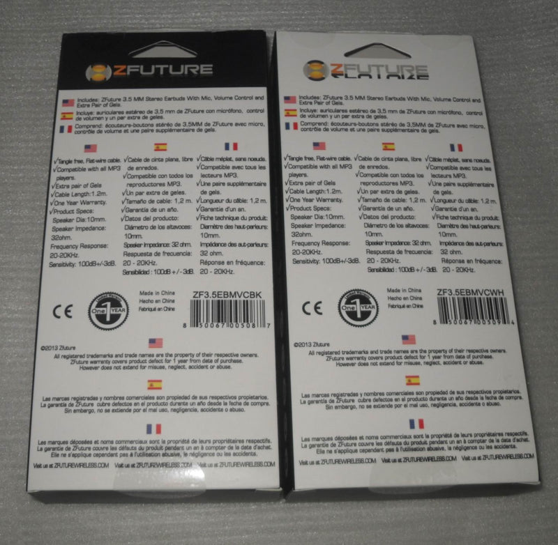 ZFUTURE Ear-Rupters, Flat Wire-tagle Free, Ear Buds, with Mic, Volume Control, Music Control, 3 Sets of Ear Gels