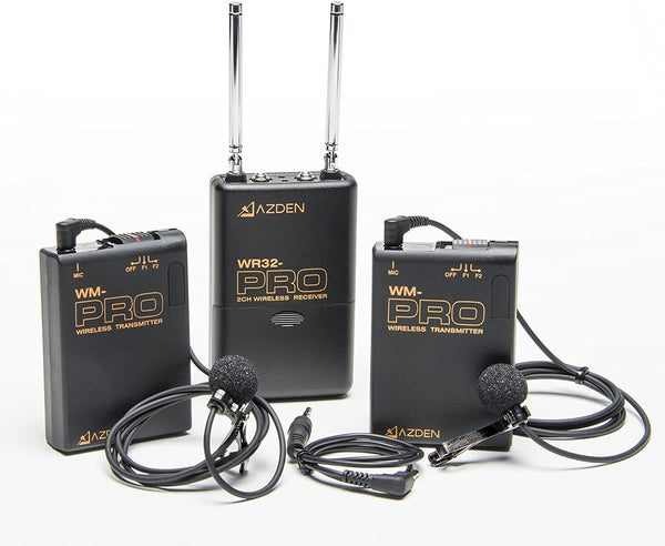 Azden Dual Wireless VHF Bodypack Kit (169.445 and 170.245 MHz