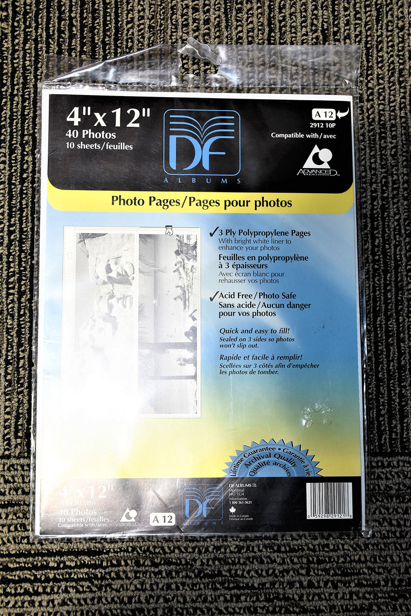 DF Albums Pano Archival Print Protectors 4x12 10Sheets