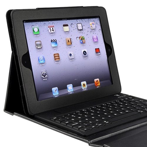 Camson Wireless Bluetooth Keyboard Leather Case and Stand for iPad 3, iPad 2 and New iPad
