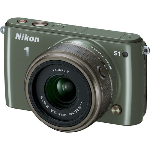 Nikon 1 S1 Mirrorless Digital Camera with 11-27.5mm Lens (Khaki)