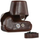 Camson Leather Case for Canon PowerShot SX70, SX60, SX50, SX40 (Brown)