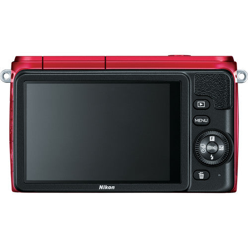 Nikon 1 S1 Mirrorless Digital Camera with 11-27.5mm Lens (Red)
