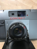 CONTAX T Rangefinder 35mm Film Camera Carl Zeiss Outfit (Chrome) Used