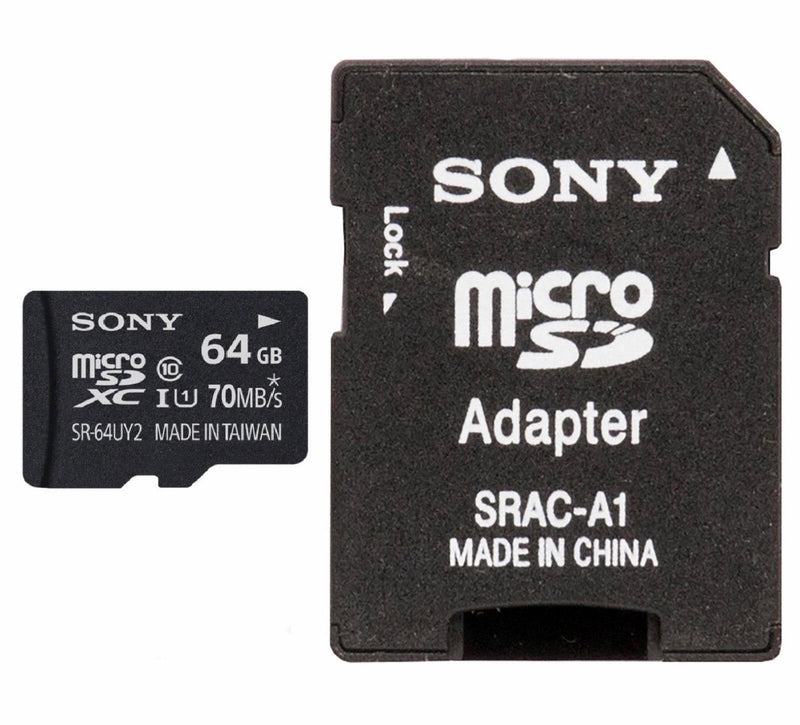 Sony 64GB Class 10 UHS-1 microSDHC Memory Card with SD Adapter