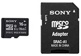 Sony 16GB Class 10 UHS-1 microSDHC Memory Card with SD Adapter