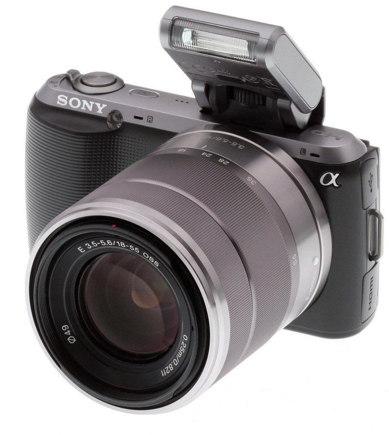 Sony Alpha NEX-C3 Mirrorless Digital Camera with 18-55mm f/3.5-5.6 OSS Lens & External Flash (Black/Silver)