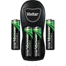 Vivitar vPower 4-Port Overnight Compact Charger with 4 AA Rechargeable Batteries